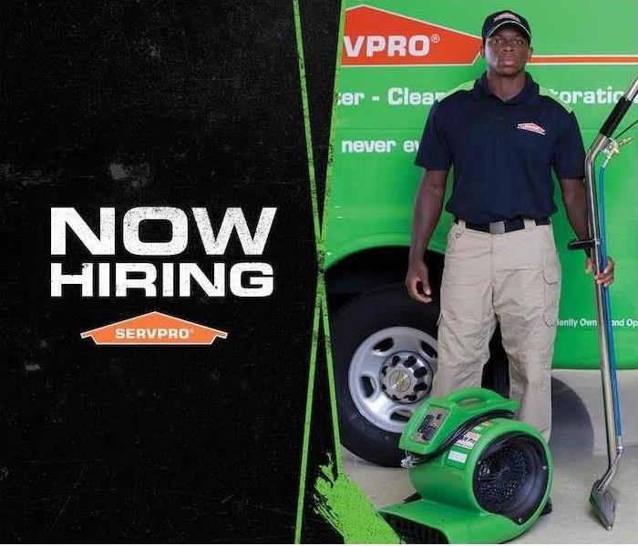 Words on paper describing that Servpro is hiring for employees