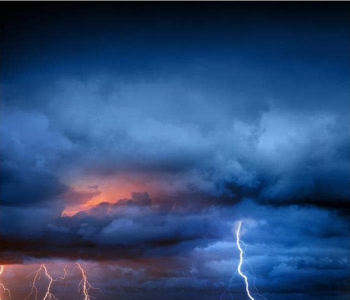 Thunder, lightning, and rain during storm
